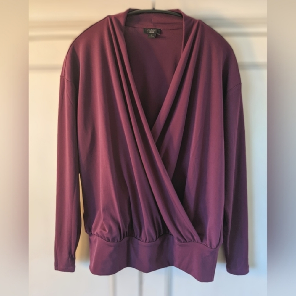 Ann Taylor silky draped blouse